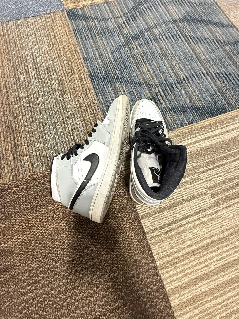 Jordan High Top Sneakers in White and Black - Picture 4 of 5